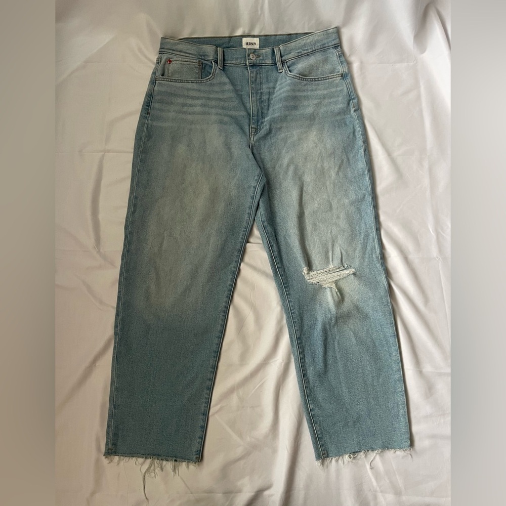 Hudson High Waist Straight Leg Distressed Jeans